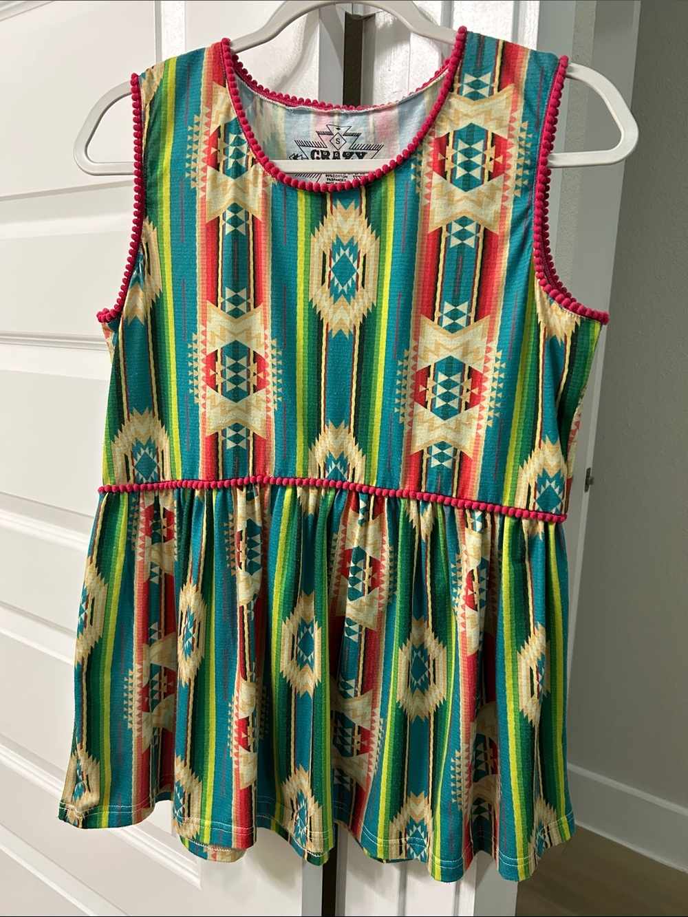 Crazy Train Sz SML Aztec Print Top